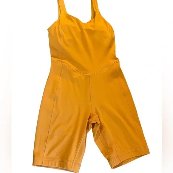 Lululemon Align Bodysuit,shorts,orange,mustard, Size 8 - Picture 3 of 9